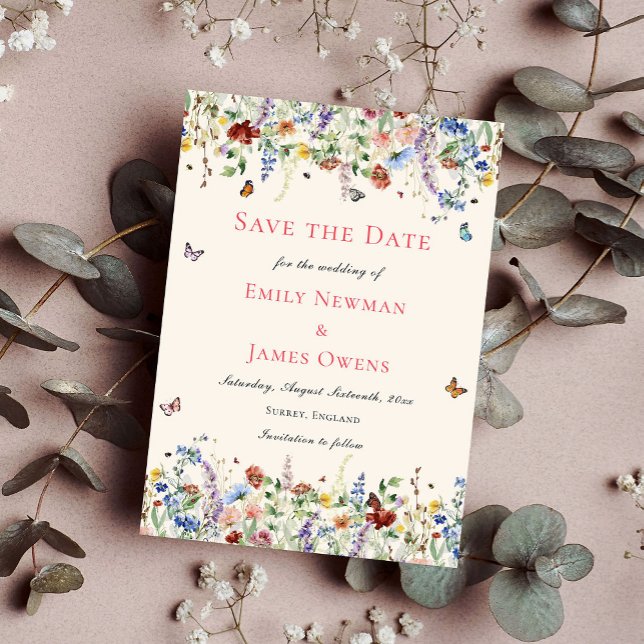Elegant Wildflower Wedding Save The Date (Creator Uploaded)