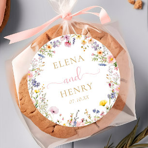 Elegant Wildflower Wedding Sticker