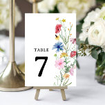 Elegant Wildflower Wedding Table Number<br><div class="desc">Elegant Watercolor Wildflower Wedding Table Number. Matching items available.</div>