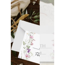 Elegant Wildflower Wedding Table Placeholder Card