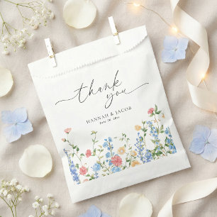 Elegant Wildflower Wedding Thank You Favour Bag