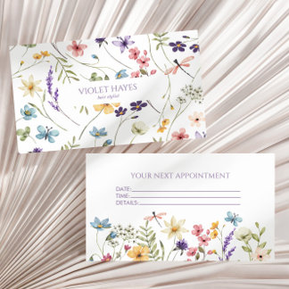 Elegant Wildflower Wild Flower Floral Custom Appointment Card