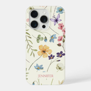 Elegant Wildflower Wild Flower Floral Custom iPhone 15 Pro Case