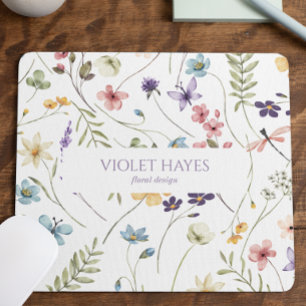 Elegant Wildflower Wild Flower Floral Custom Mouse Pad