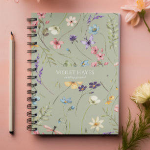 Elegant Wildflower Wild Flower Floral Custom Notebook