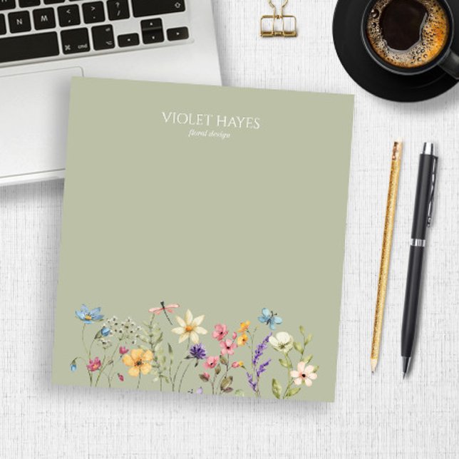Elegant Wildflower Wild Flower Floral Custom Notepad (Creator Uploaded)