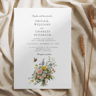Elegant Wildflowers bloom bouquet  Invitation