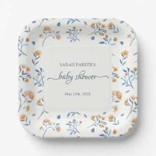 Elegant Wildflowers Boho Baby Shower  Paper Plate