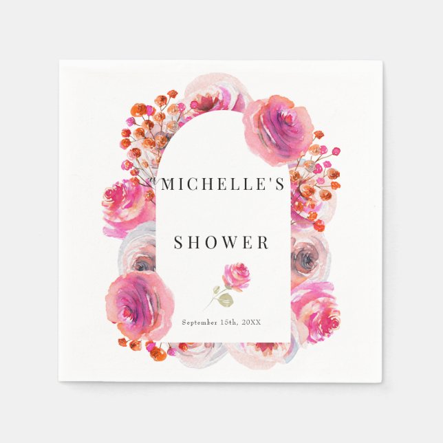Elegant Wildflowers | Boho Bridal Shower  Napkin (Front)