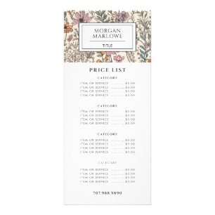 Elegant Wildflowers Botanical Business Rack Card