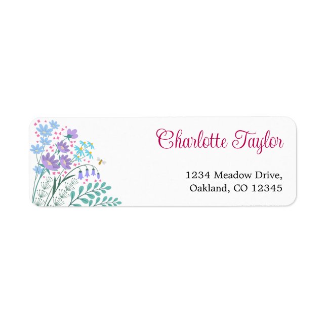 Elegant Wildflowers Bouquet Return Address Labels (Front)