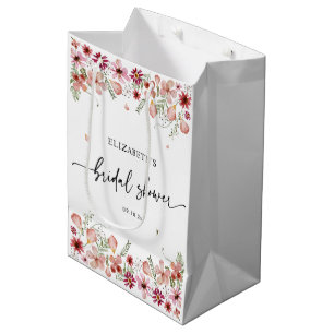 Elegant Wildflowers Bridal Shower Medium Gift Bag