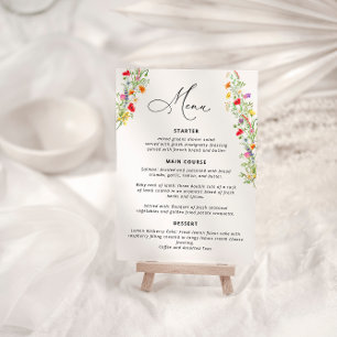 Elegant Wildflowers Bridal Shower Menu