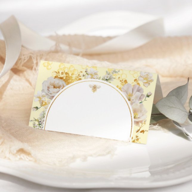 Elegant wildflowers bumble bee wedding place cards (Creator Uploaded)