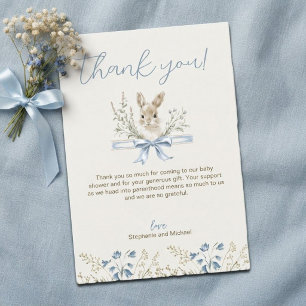 Elegant Wildflowers Bunny Baby Shower Thank You Card