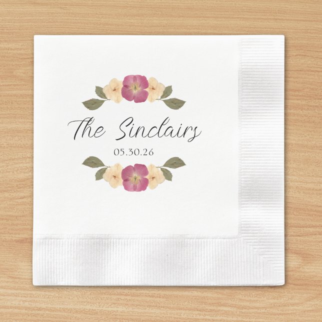 Elegant Wildflowers Chic Garden Party Wedding Napkin (Creator Uploaded)