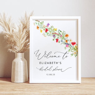 Elegant Wildflowers Floral Garden Poster