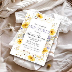 Elegant Wildflowers Frame Baby Shower Invitation