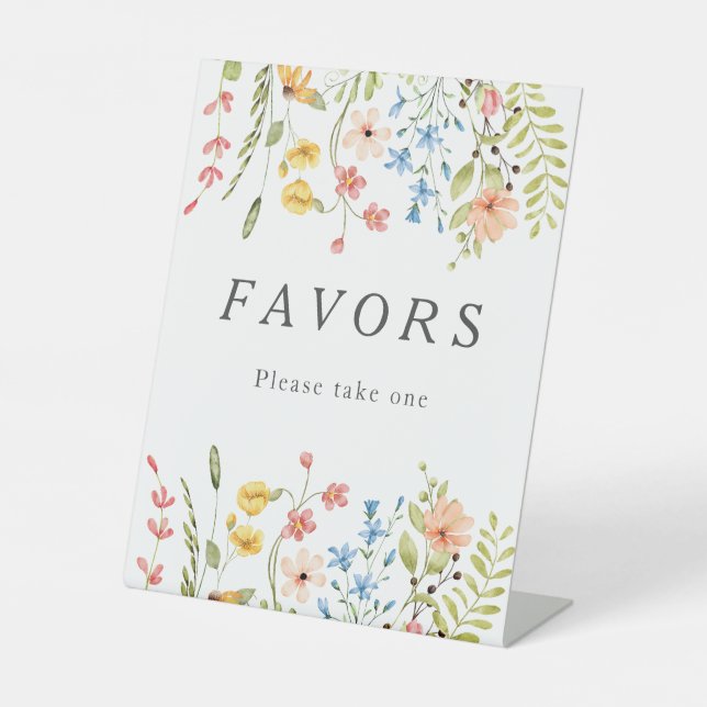  Elegant Wildflowers Garden Wedding Favours Sign (Front)