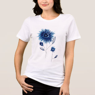 Elegant Wildflowers Illustration - Soft Botanical Tri-Blend Shirt