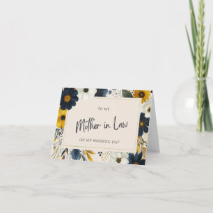 Elegant Wildflowers My Mother In Law Beige Wedding Card
