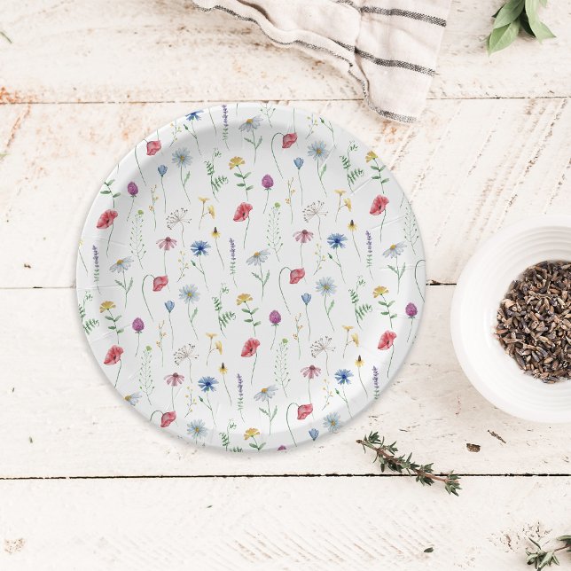 Elegant Wildflowers Paper Plate (Creator Uploaded)
