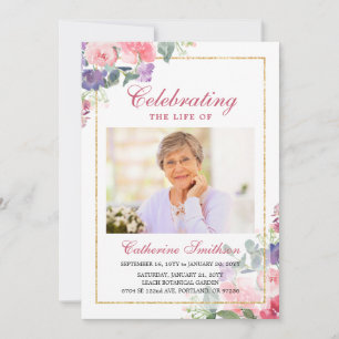 Elegant Wildflowers Printable Funeral Program