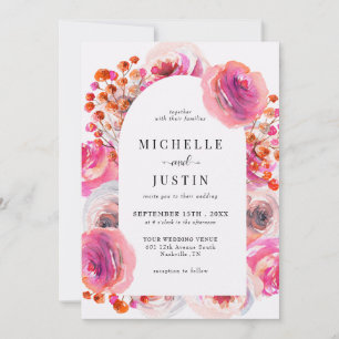 Elegant Wildflowers Rustic Photo Wedding Invitation