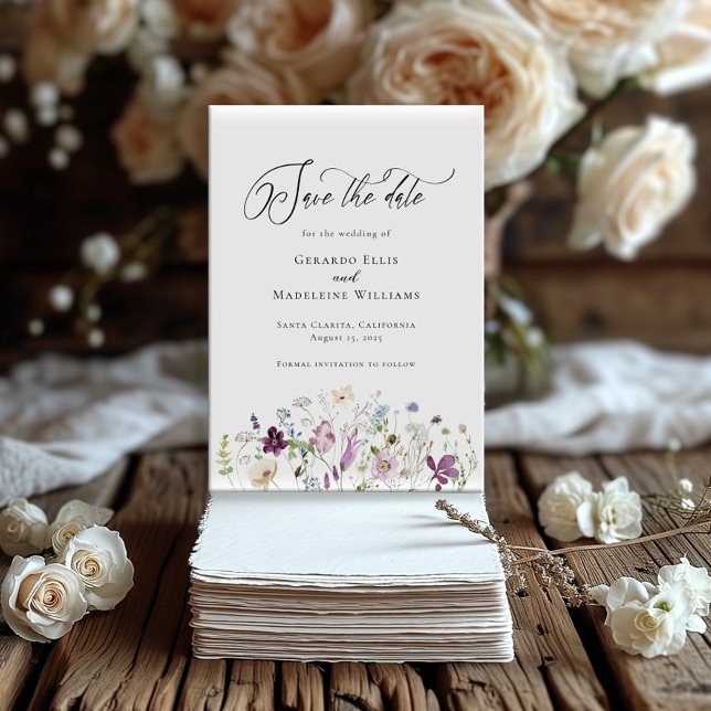 Elegant wildflowers Save the Date invitation (Creator Uploaded)
