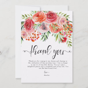 Elegant Wildflowers   Spring Summer Thank You Card