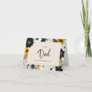 Elegant Wildflowers To My Dad Beige Wedding Card