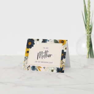 Elegant Wildflowers To My Mother Beige Wedding Card