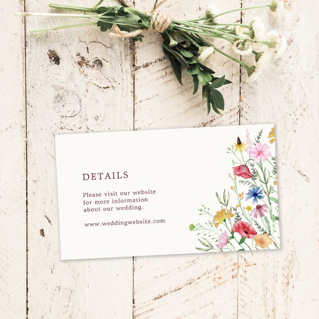 Elegant Wildflowers Wedding Enclosure Card (Creator Uploaded)