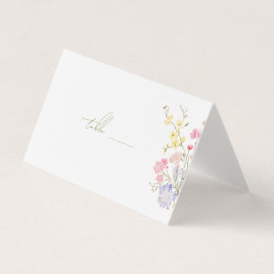 Elegant Wildflowers Wedding Place Cards