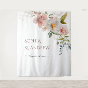 Elegant Wildflowers Wedding Tapestry