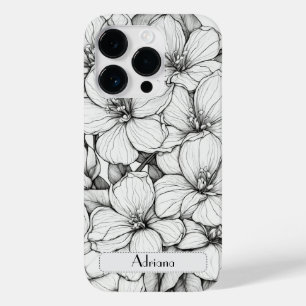 Elegant Wildflowers white and black Case-Mate Case-Mate iPhone 14 Pro Case