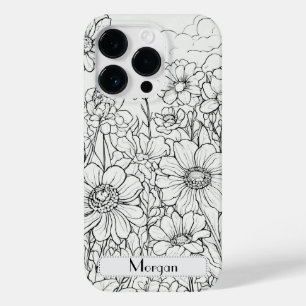 Elegant Wildflowers white and black Case-Mate iPhone 14 Pro Case
