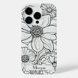 Elegant Wildflowers white and black Case-Mate iPhone 14 Pro Case