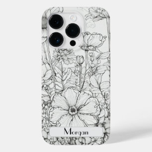 Elegant Wildflowers white and black Case-Mate iPhone 14 Pro Case