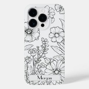 Elegant Wildflowers white and black Case-Mate iPhone 14 Pro Case