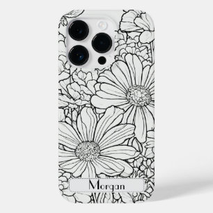 Elegant Wildflowers white and black Case-Mate iPhone 14 Pro Case