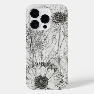 Elegant Wildflowers white and black Case-Mate iPhone 14 Pro Case