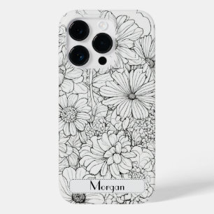 Elegant Wildflowers white and black Case-Mate iPhone 14 Pro Case