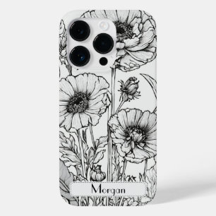 Elegant Wildflowers white and black Case-Mate iPhone 14 Pro Case