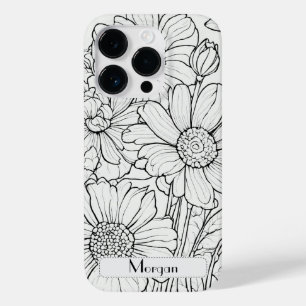 Elegant Wildflowers white and black Case-Mate iPhone 14 Pro Case