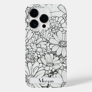 Elegant Wildflowers white and black Case-Mate iPhone 14 Pro Case