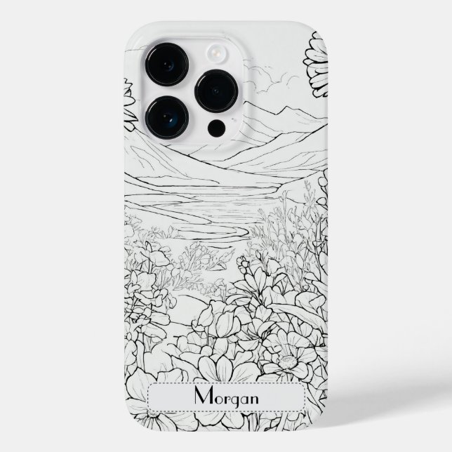 Elegant Wildflowers white and black Case-Mate iPhone Case (Back)