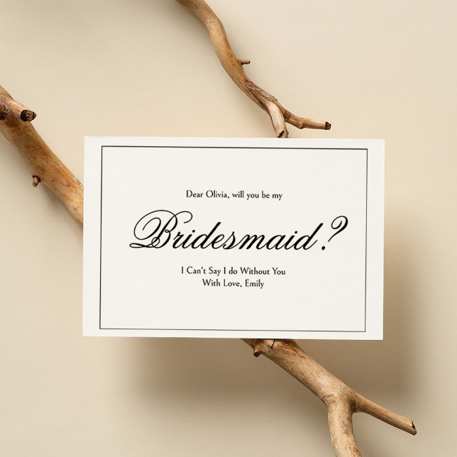 Elegant Will you be my Bridesmaid Proposal Card (Creator Uploaded)