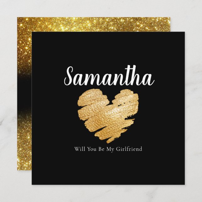 Elegant Will You Be My Girlfriend/Boyfriend Card (Front/Back)