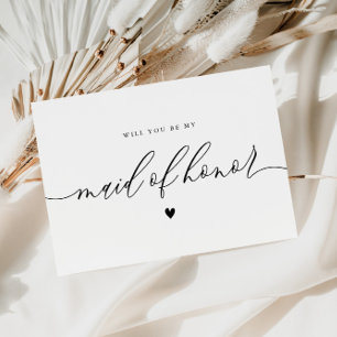 elegant will you be my maid of honour card